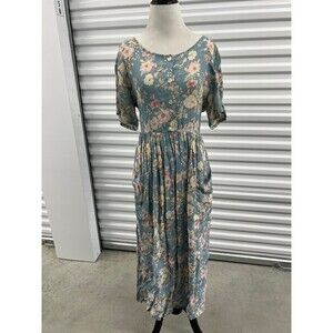 Vintage Nectar Floral Button-Front Midi Dress